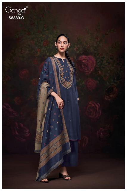 Ganga inezha 5389 wholesale dress material market in vadodara